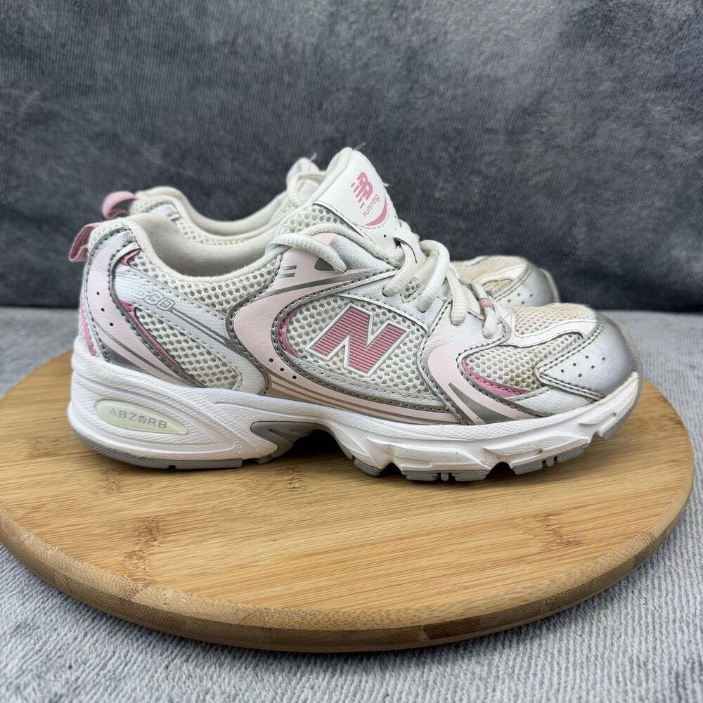 New Balance 530 RG3 Shoes Boys Size 4.5 White Pink Running Sneakers GR530EC